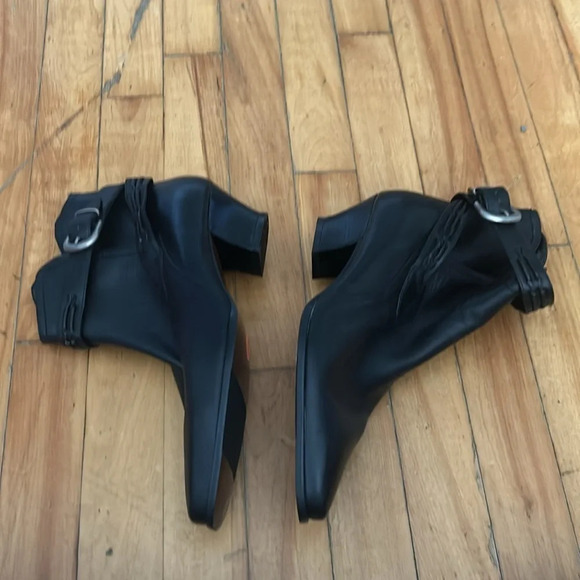 Leather new cowboy western booties  with buckles - Picture 5 of 7